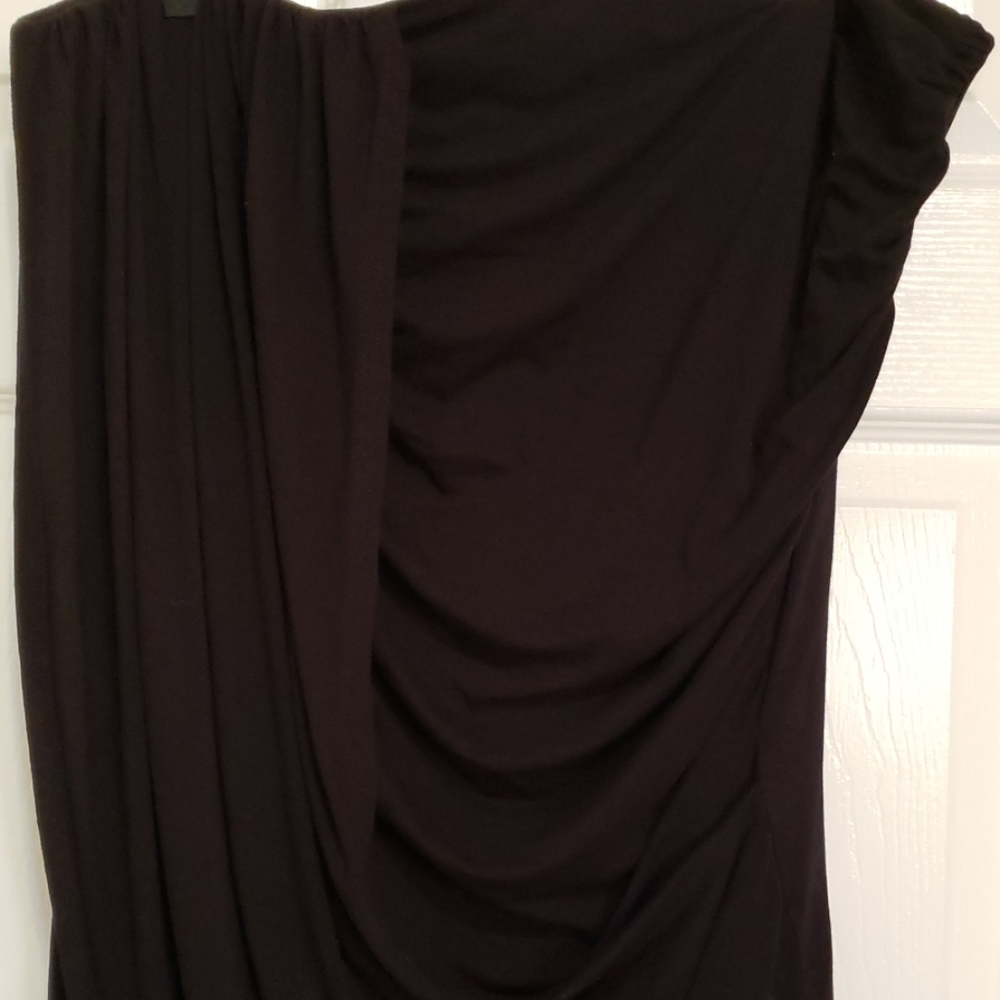 Black Pencil skirt with drape - EUC 20